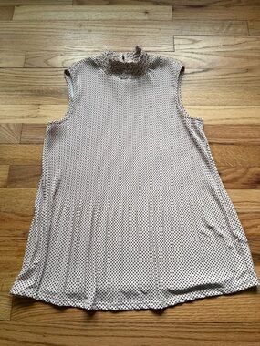 Adrianna Papell Mock Neck Polka Dot Women's Top Size Small